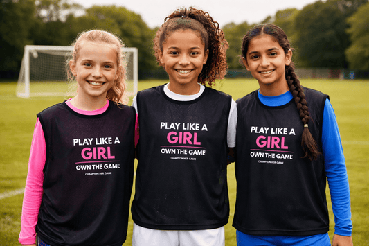 Black Play Like a Girl Training Bib – Girls Team & School Sport Customised for grassroots teams