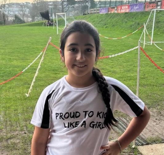 The November Champion of the Month Aiva - Youth girls custom football training wear and performance gear UK.