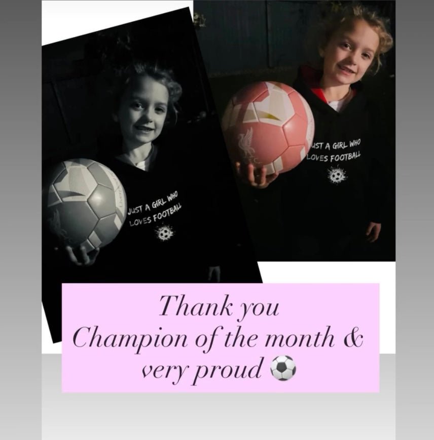 October Champion of the Month Gabbie - Performance training wear for girls and women in football.