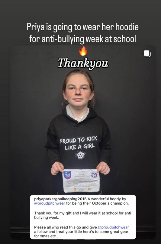 October Champion of the Month Priya - Professional girls teamwear and custom sportswear UK.