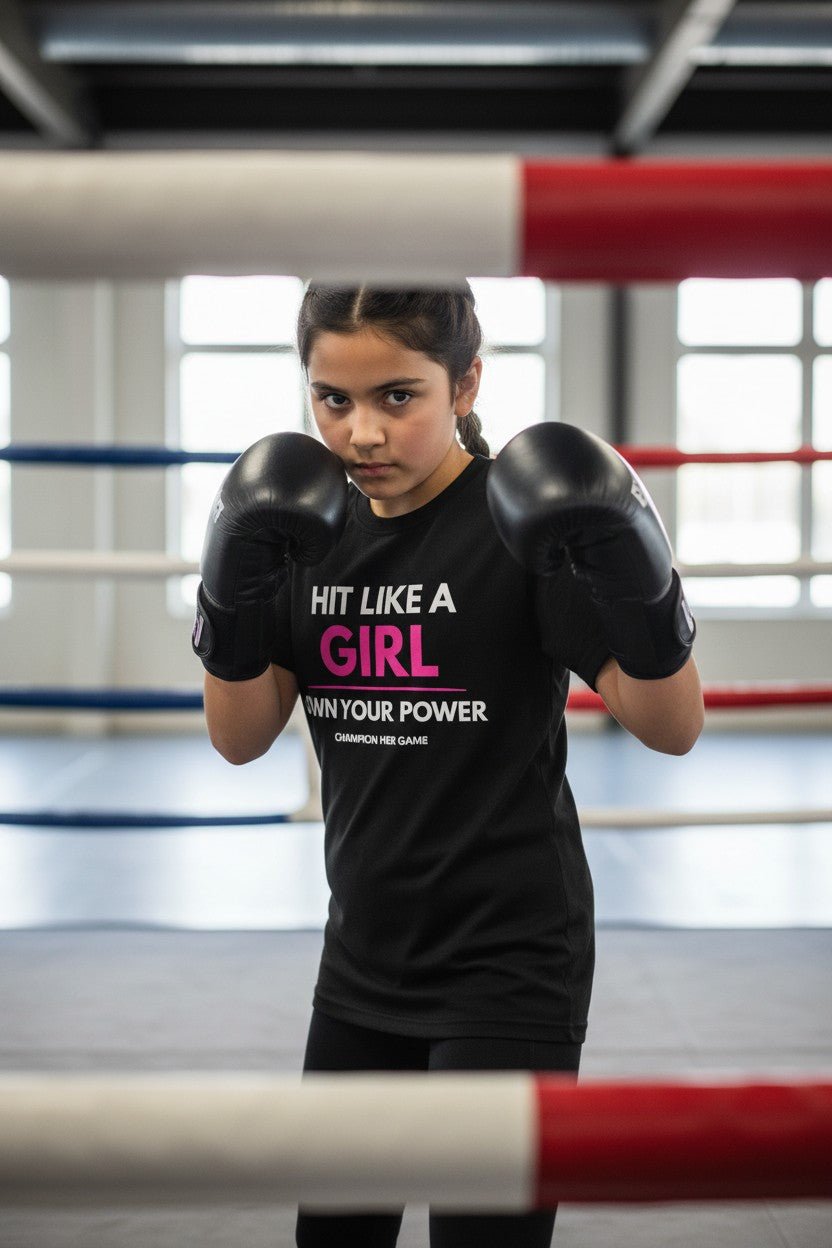 Hit Like a Girl sports t-shirt