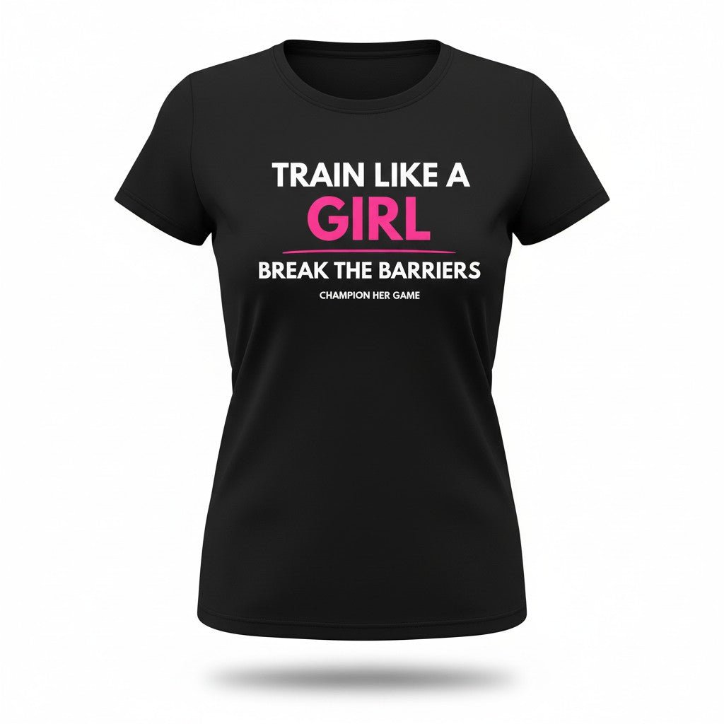 Girls Training Black T-Shirt – Train Like a Girl, Own Your Power - Ideal for grassroots training sessions