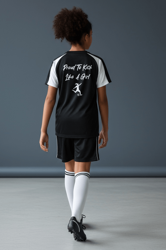 Girls Training Top - Back Design or Front Option - Proud to Kick Like A Girl - Custom  Wear for Girls & Women in Football