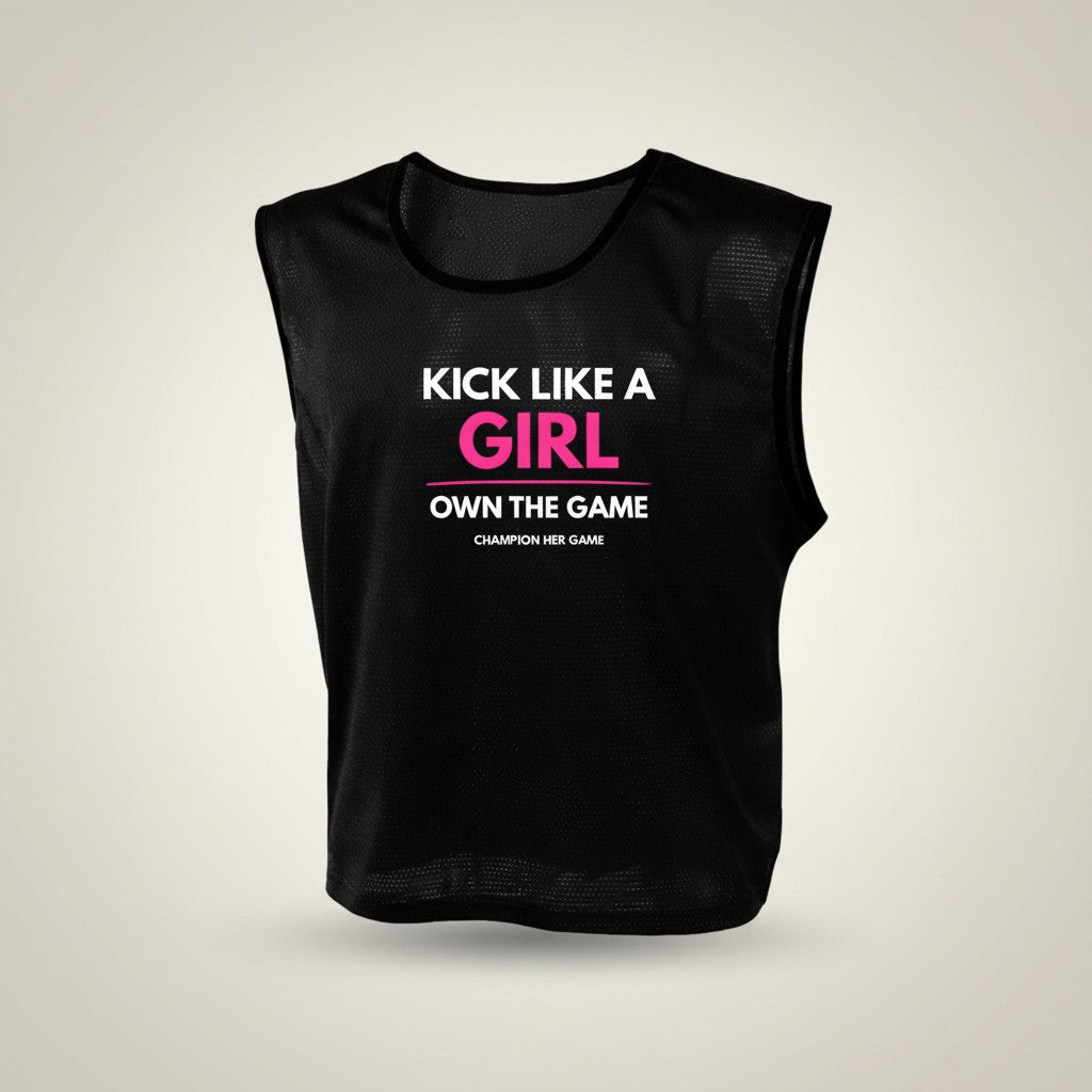Kick Like a Girl Training Bib – Girls Team & School Sport - Champion Her Game