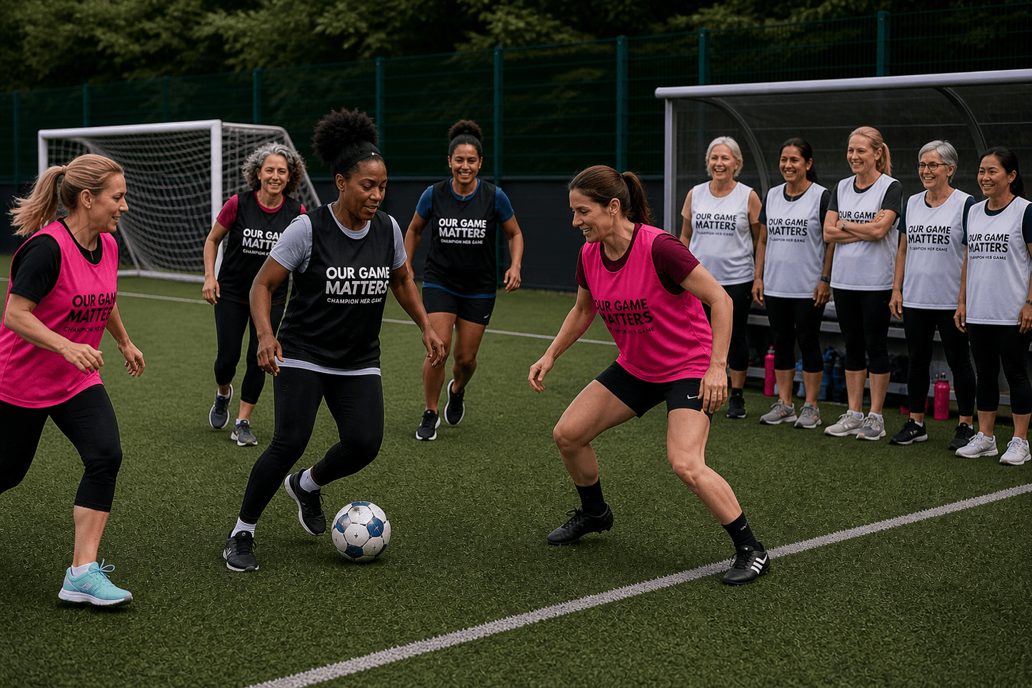 Our Game Matters Training Bibs – Walking Football, Schools & Grassroots Teams - Champion Her Game