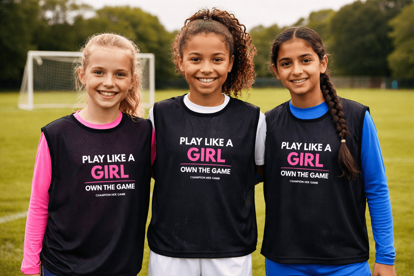 Black Play Like a Girl Training Bib – Girls Team & School Sport Customised for grassroots teams