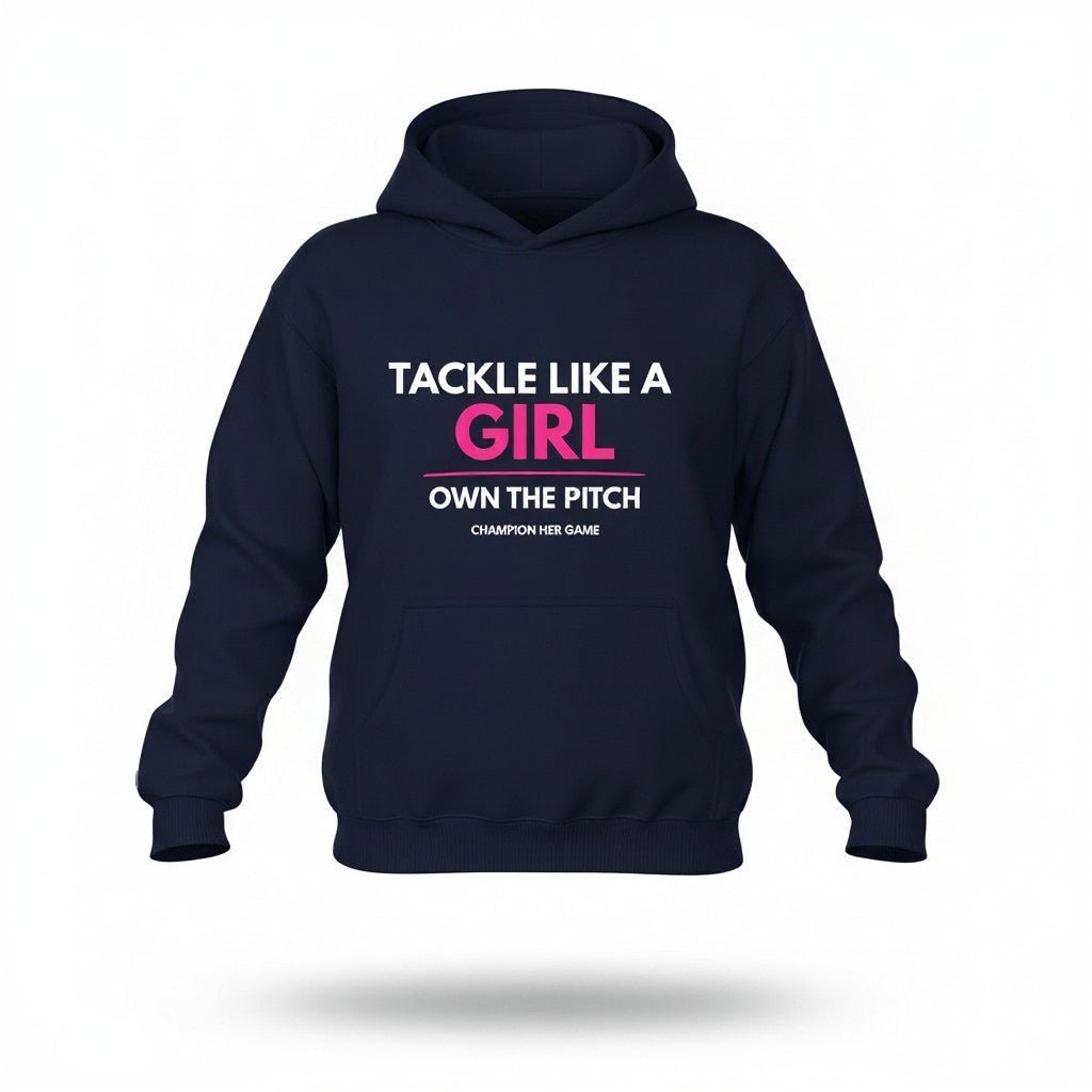 Navy Blue Tackle Like A Girl Hoodie – Kids / Girls Training Wear