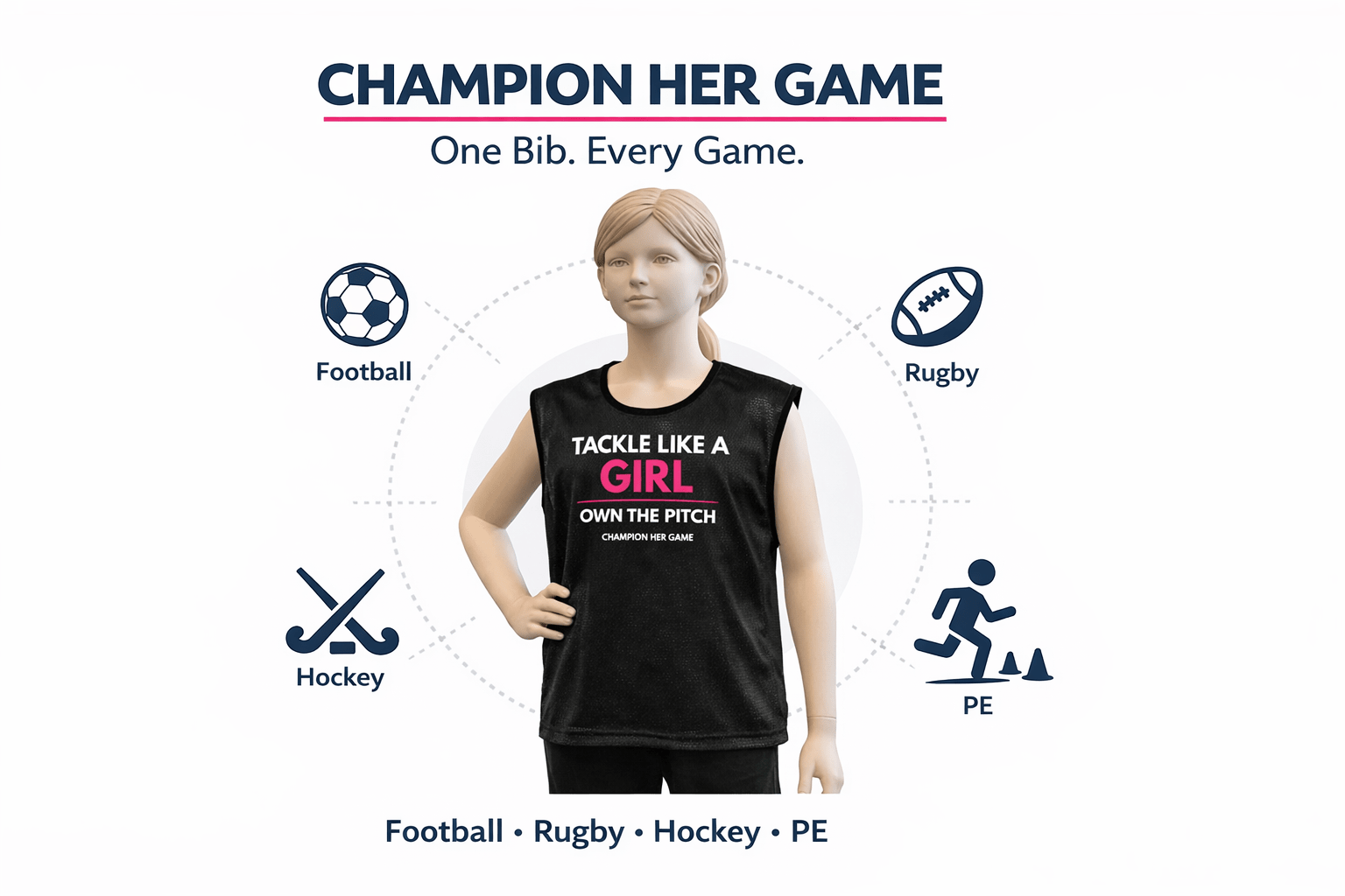 Tackle Like a Girl Training Bib – Girls Team & School Sport - Champion Her Game
