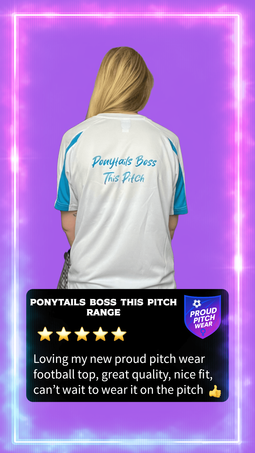 Training Tops - Lioness or Ponytails Boss This Pitch– Back Print T-Shirt - Proud Pitch Wear